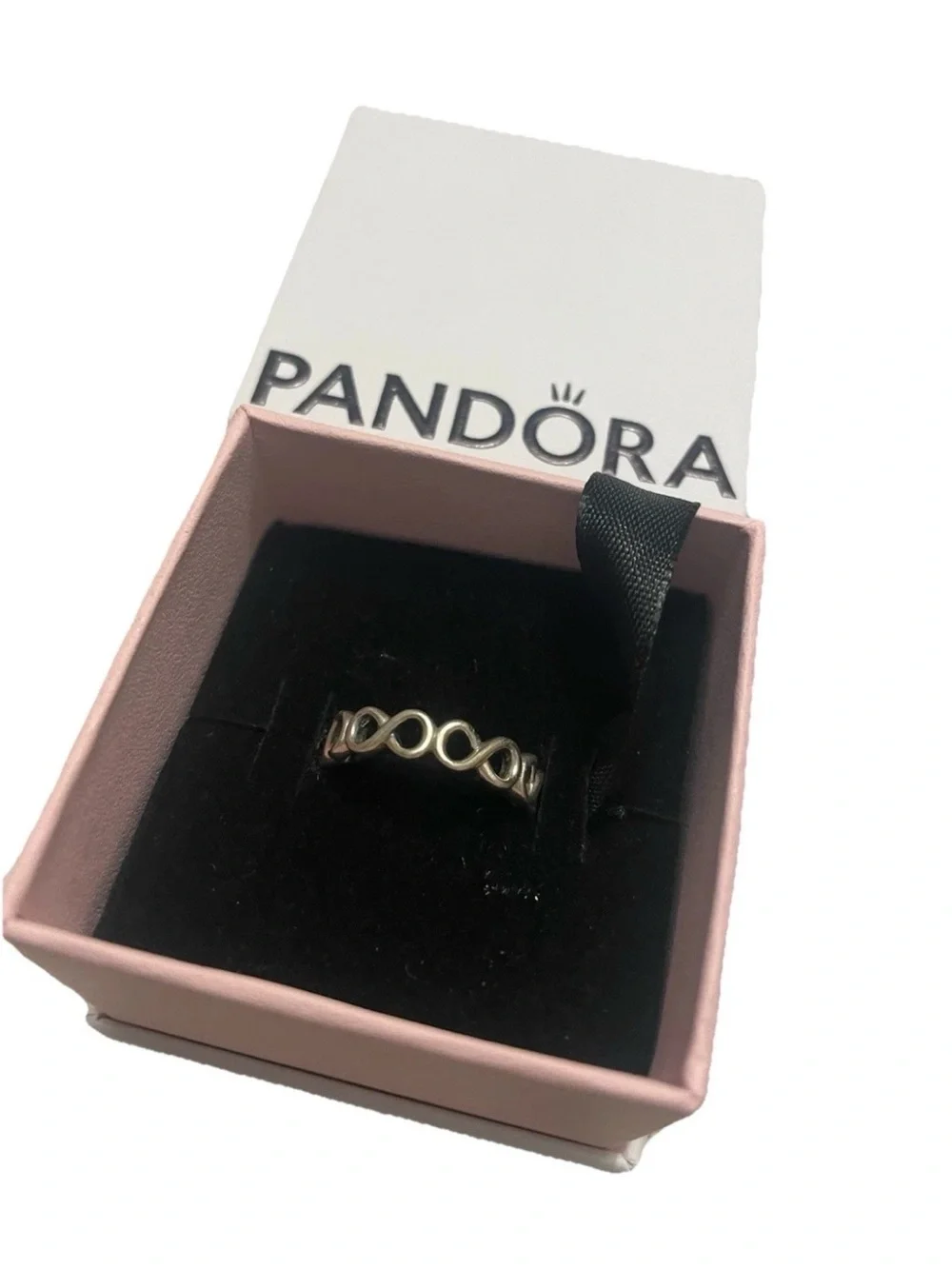 Pandora Infinity Band Ring Infinite Shine Sterling Silver Ring Size 4 NIB